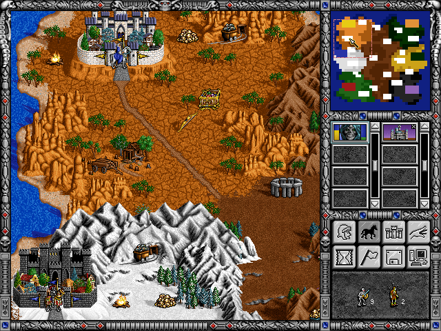 Heroes of Might and Magic II adventure map screenshot